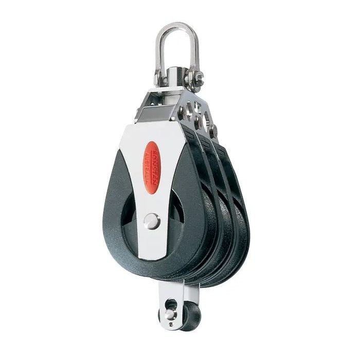 Ronstan 40mm Block 'S40 BB', 3-scheibig, Wirbel + Hundsfott